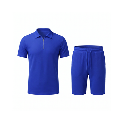 Olbia Zip Polo Set - Cobalt Blue
