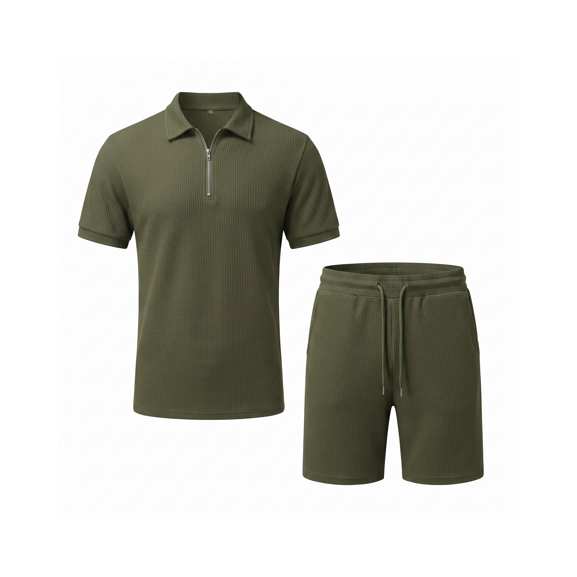 Olbia Zip Polo Set - Green