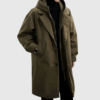 Orbetello Hooded Long Coat - Green