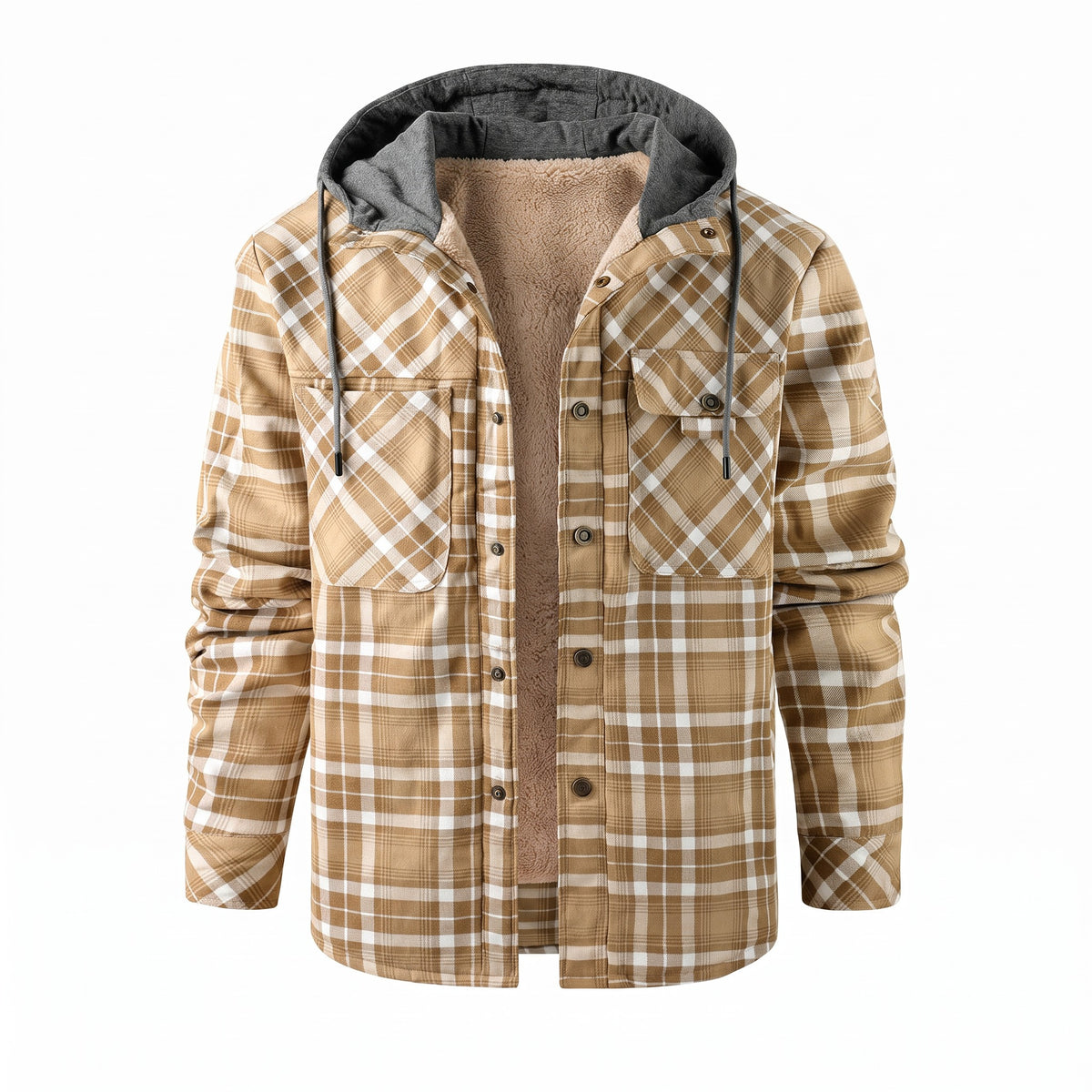 Origgio Sherpa-Lined Hooded Shirt Jacket - cover