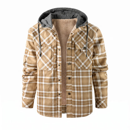 Origgio Sherpa-Lined Hooded Shirt Jacket - cover