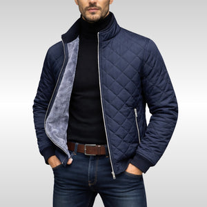 Orta Fleece-Lined Quilted Jacket - Navy Blue