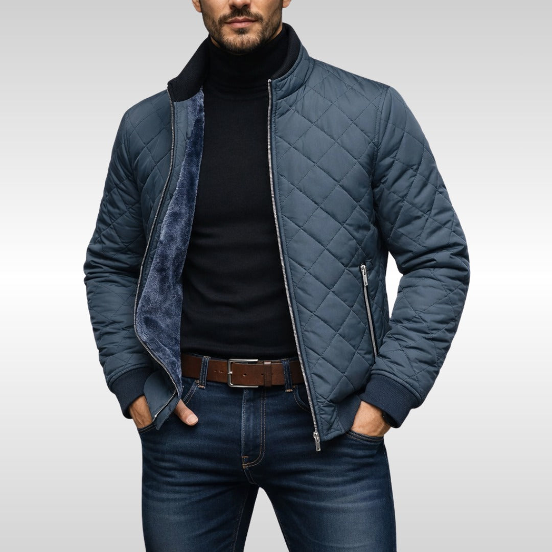 Orta Fleece-Lined Quilted Jacket - Grey