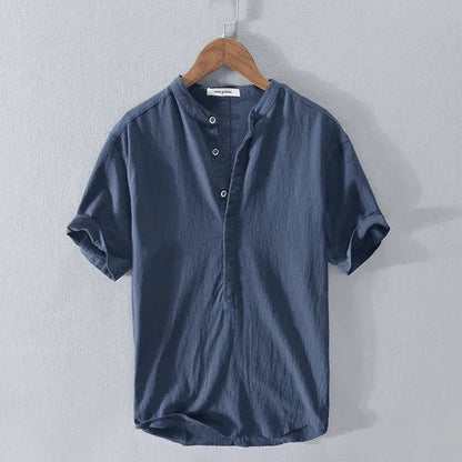 Ostuni Linen Shirt - Navy Blue