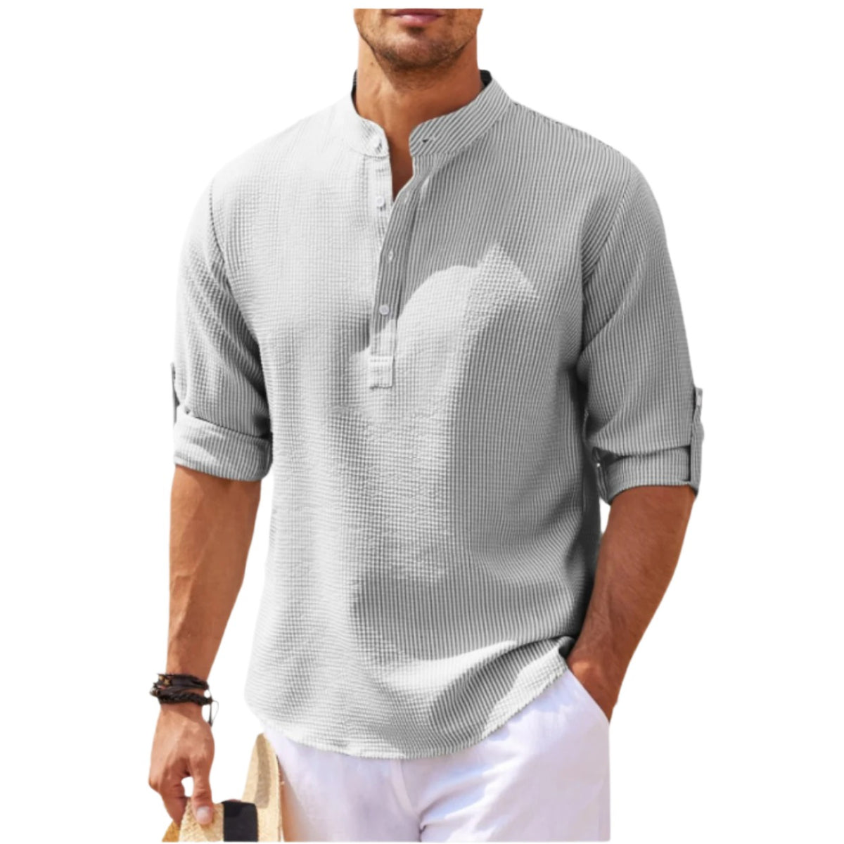 Otranto Knit Polo - Light Gray