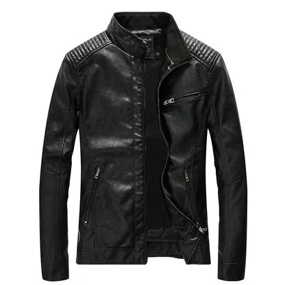 Ovada Quilted-Shoulder Leather Jacket - Black