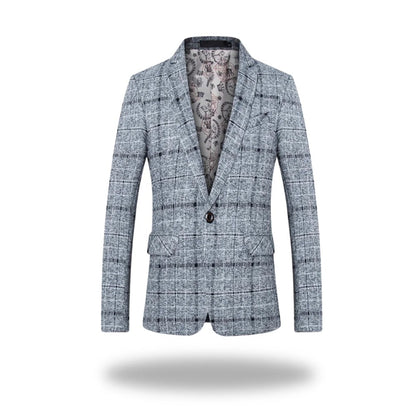 Palestrina Windowpane Check Blazer - Grey