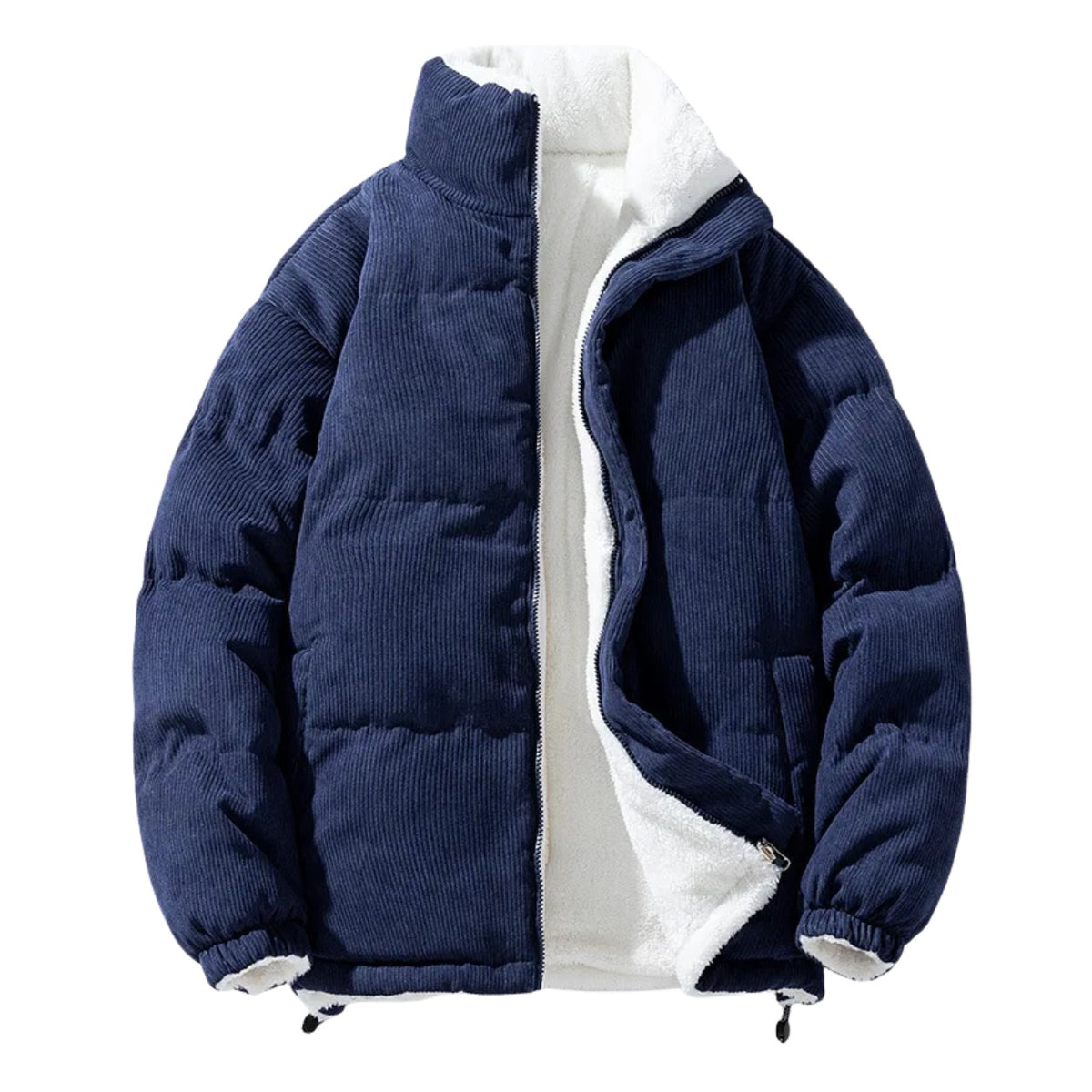 Pescara Fleece-Lined Corduroy Puffer - Navy Blue