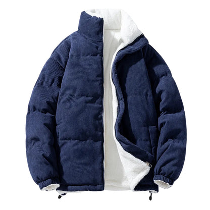 Pescara Fleece-Lined Corduroy Puffer - Navy Blue