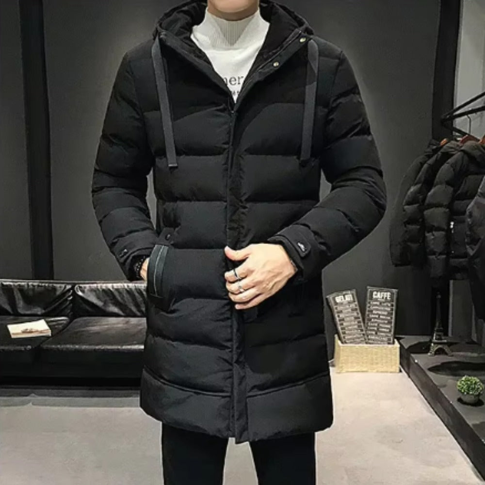 Pianoro Long Quilted Puffer Coat - Black
