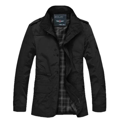 Pineto Plaid-Lined Field Jacket - Black