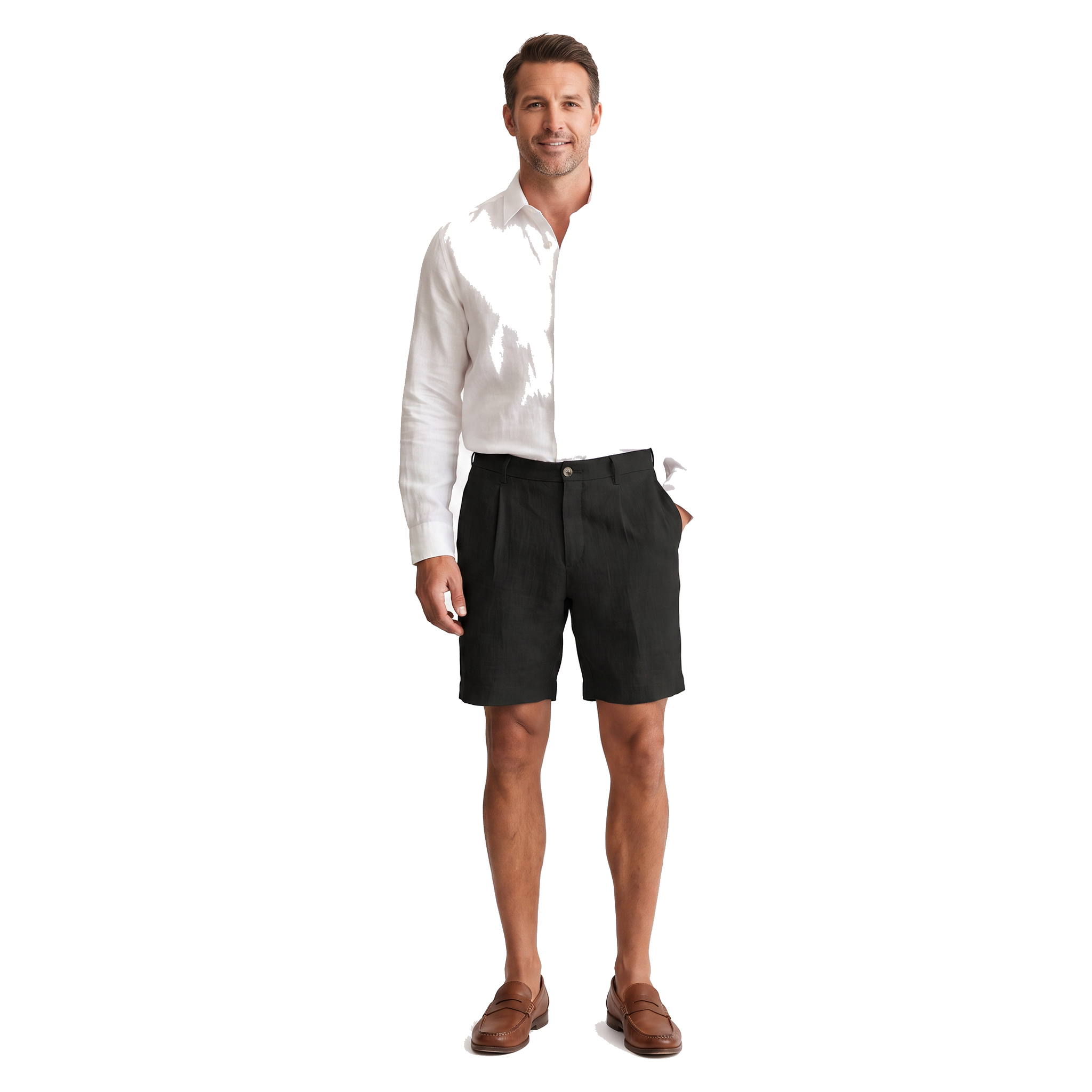 Piombino Linen Shorts - onmodel