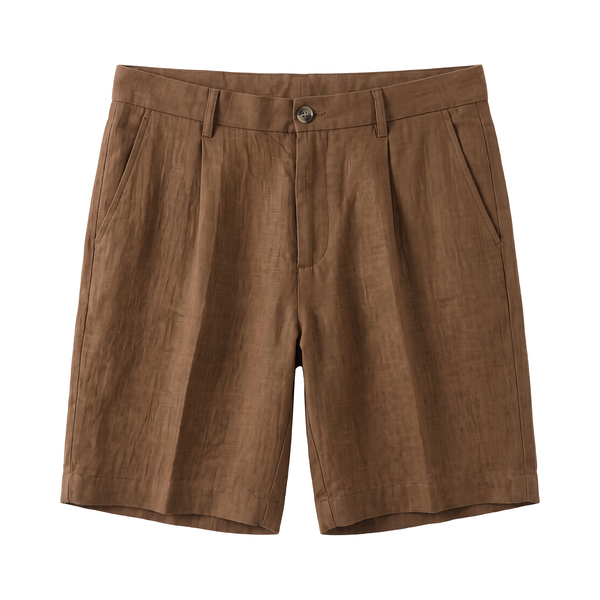 Piombino Linen Shorts - Brown