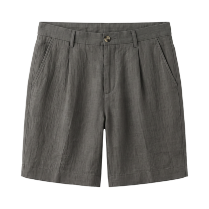 Piombino Linen Shorts - Dark Grey
