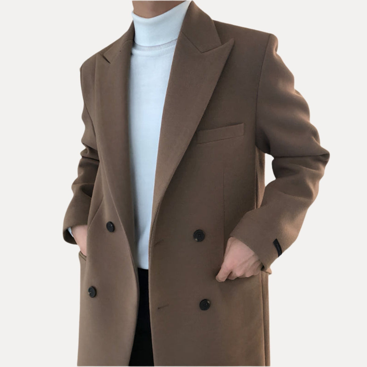 Pitigliano Double-Breasted Coat - Brown