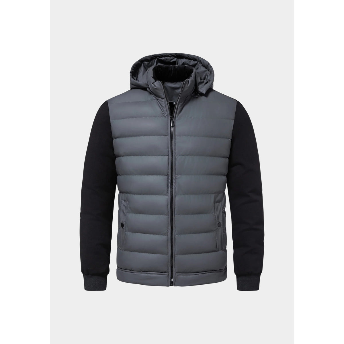 Pollenza Hooded Quilted Hybrid Jacket - Grey