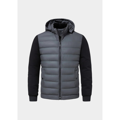 Pollenza Hooded Quilted Hybrid Jacket - Grey