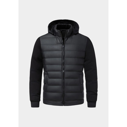Pollenza Hooded Quilted Hybrid Jacket - Black