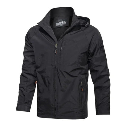 Pordenone High-Collar Hooded Jacket - Black