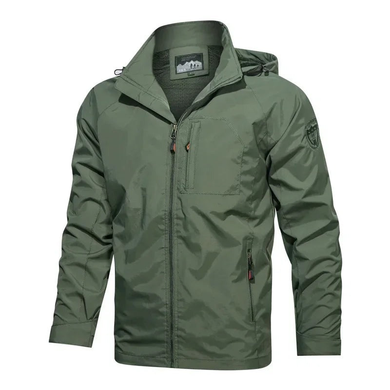 Pordenone High-Collar Hooded Jacket - Green