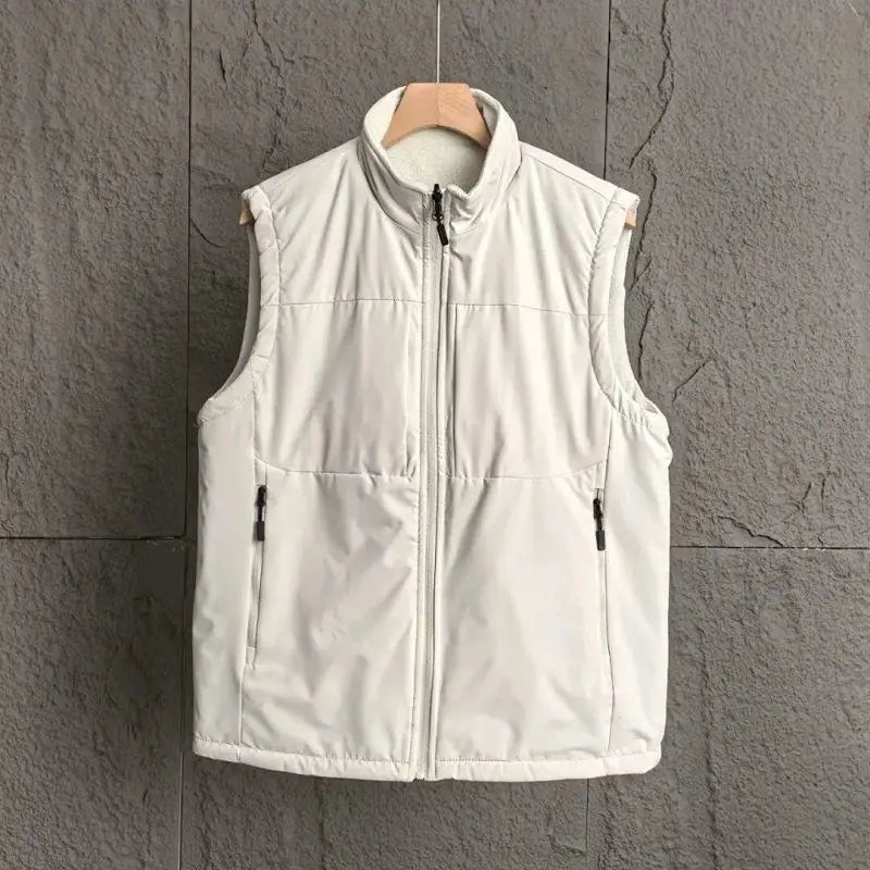 Portici Fleece-Lined Zip Gilet - White