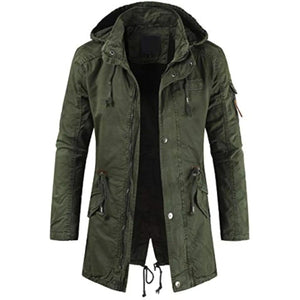 Priverno Hooded Fishtail Parka - Green