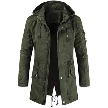 Priverno Hooded Fishtail Parka - Green