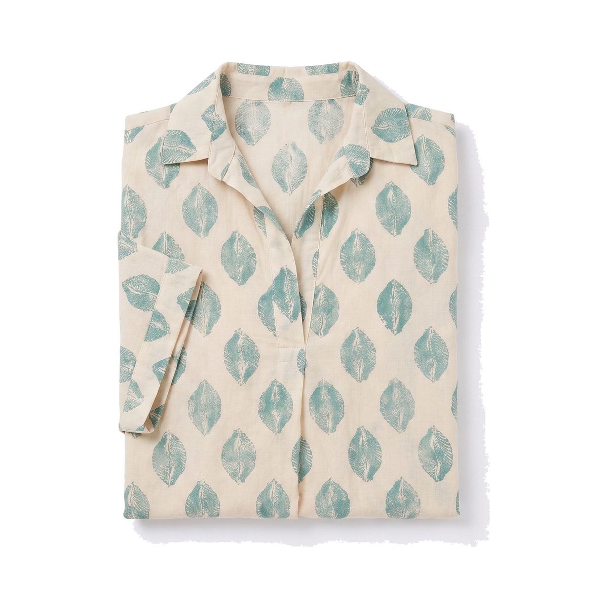 Printed Shirt Dress - folded