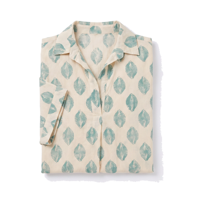Printed Shirt Dress - folded