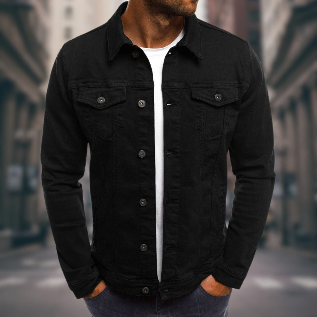 Recanati Cotton Trucker Jacket - Black
