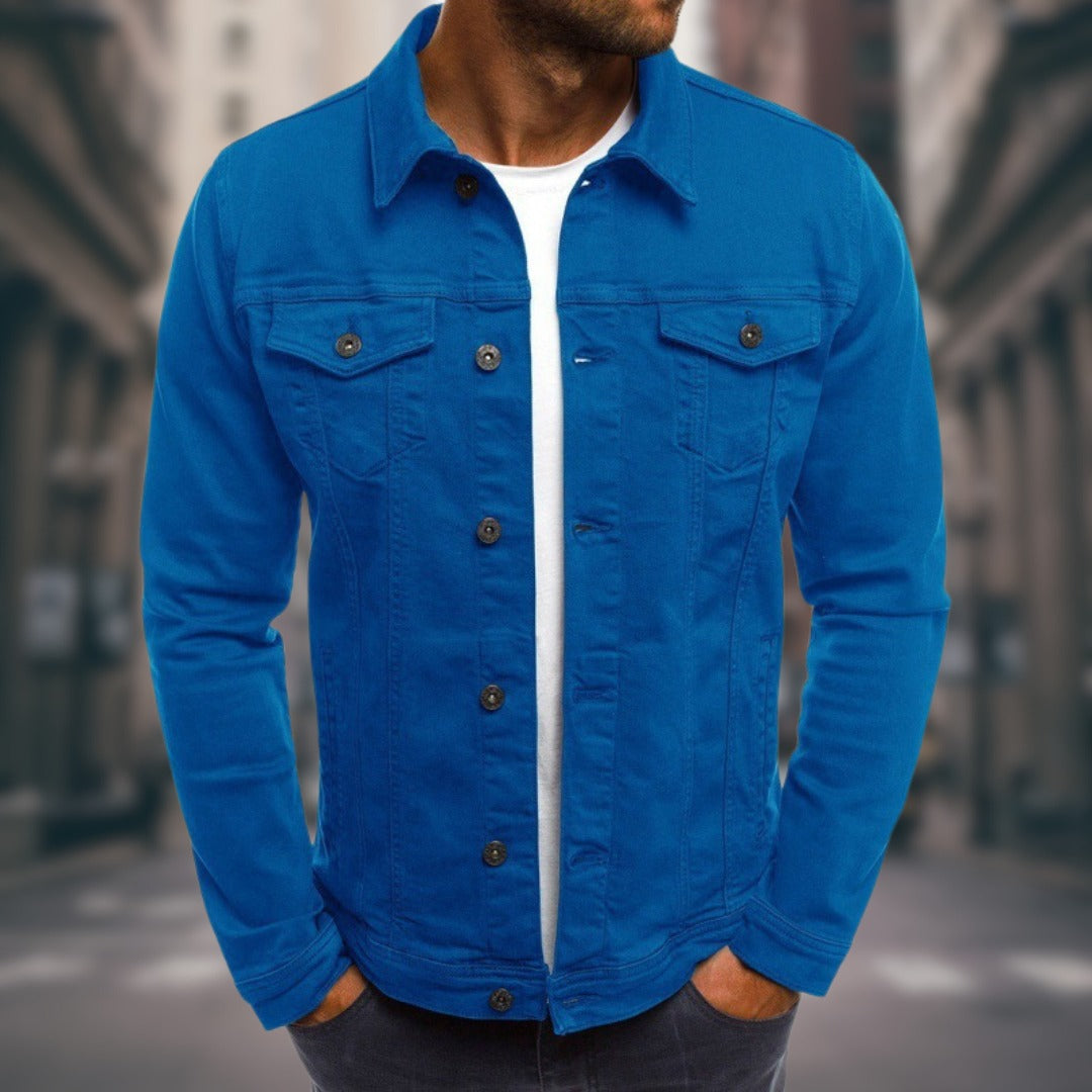 Recanati Cotton Trucker Jacket - Light Blue