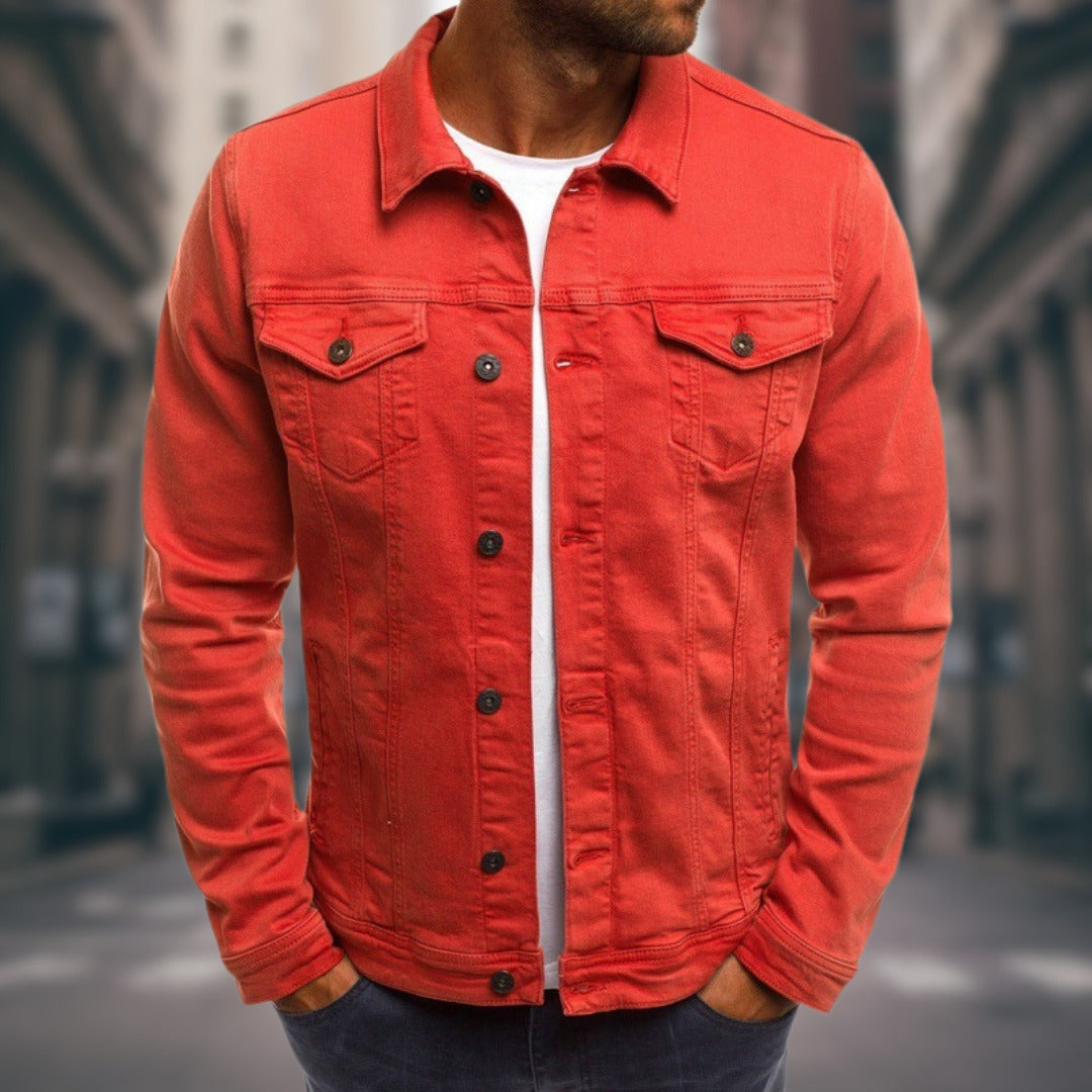 Recanati Cotton Trucker Jacket - Red