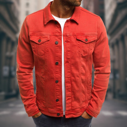 Recanati Cotton Trucker Jacket - Red