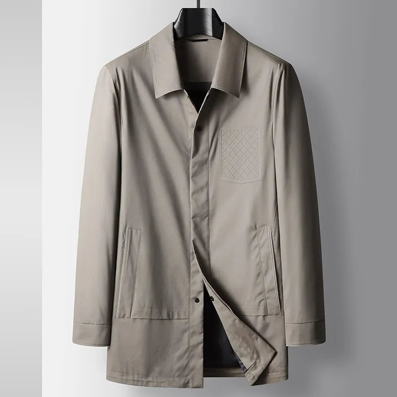Rosolina Concealed-Placket Car Coat - Khaki