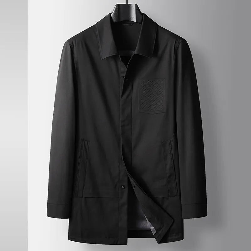 Rosolina Concealed-Placket Car Coat - Black