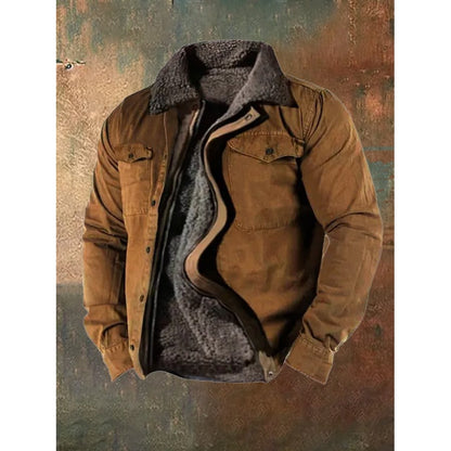 Rovato Fleece-Lined Western Jacket - Brown