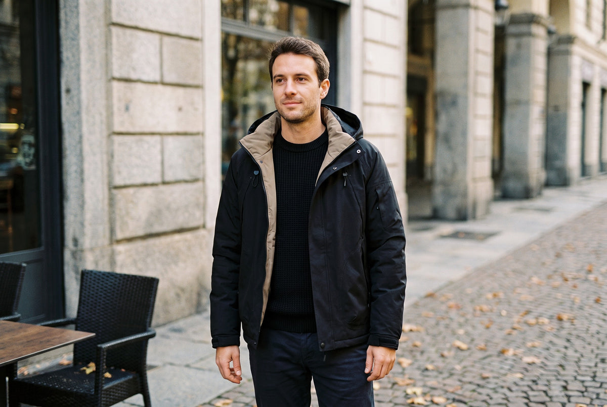 Chaqueta con capucha y forro polar Rovereto