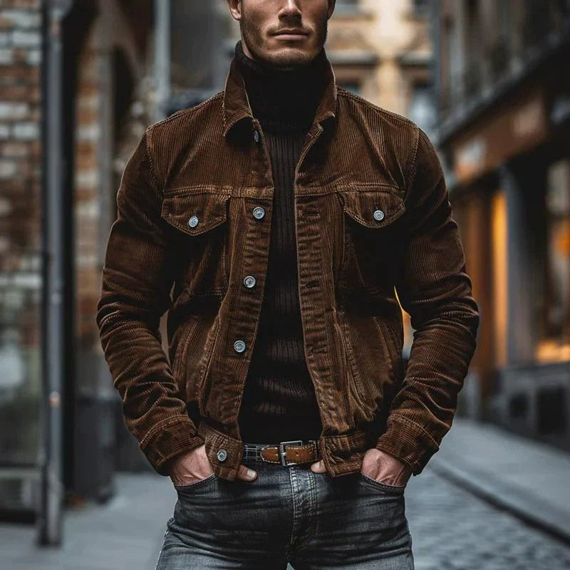 Rovigo Denim Trucker Jacket - Brown