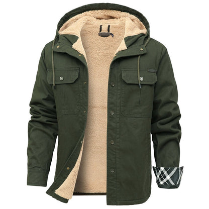 Rubiera Fleece-Lined Hooded Shirt Jacket - Green