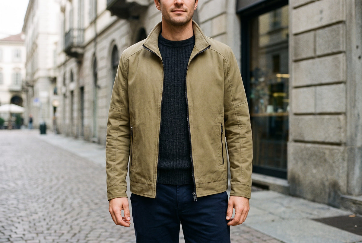 Rufina Check-Lined Stand-Collar Jacket