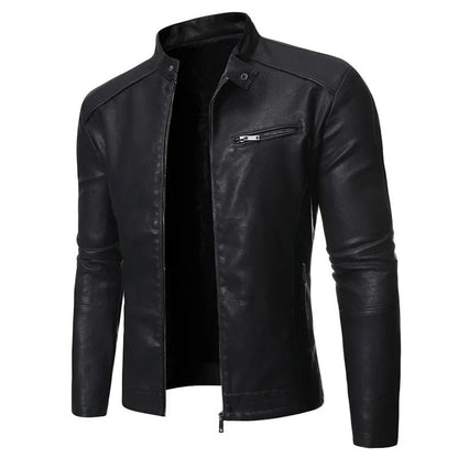 Saluzzo Leather Moto Jacket - Black