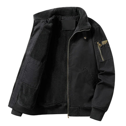 Sarentino Fleece-Lined Bomber Jacket - Black