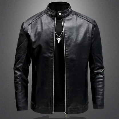 Scicli Leather Biker Jacket - Black