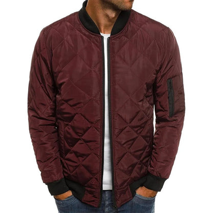 Senigallia Quilted Bomber Jacket - Burgundy