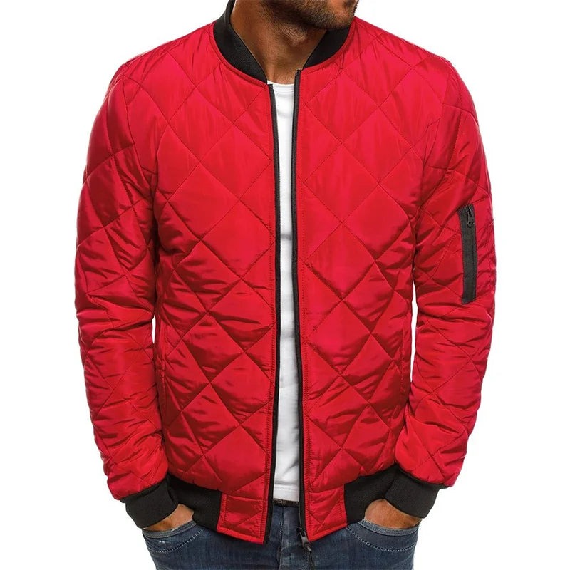 Senigallia Quilted Bomber Jacket - Red