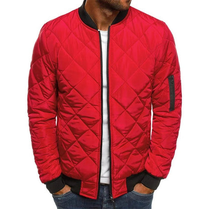 Senigallia Quilted Bomber Jacket - Red