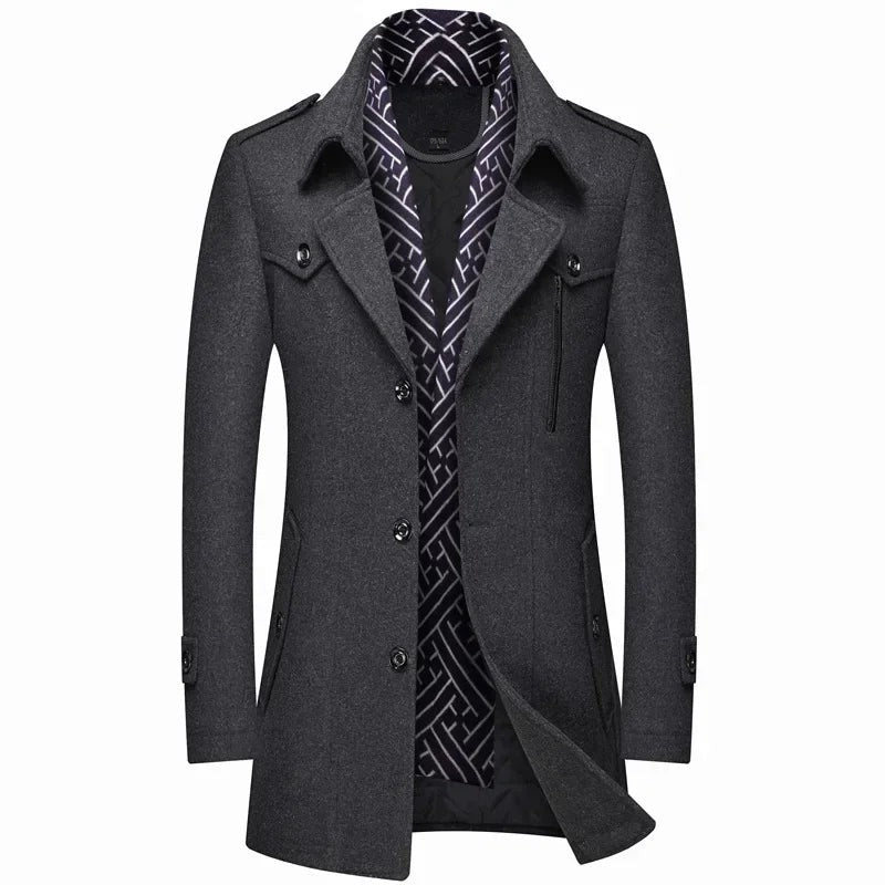 Seravezza Single-Breasted Overcoat - Grey