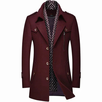 Seravezza Single-Breasted Overcoat - Red