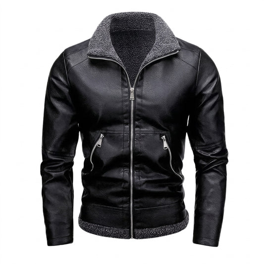 Sestri Fleece-Lined Leather Jacket - cover
