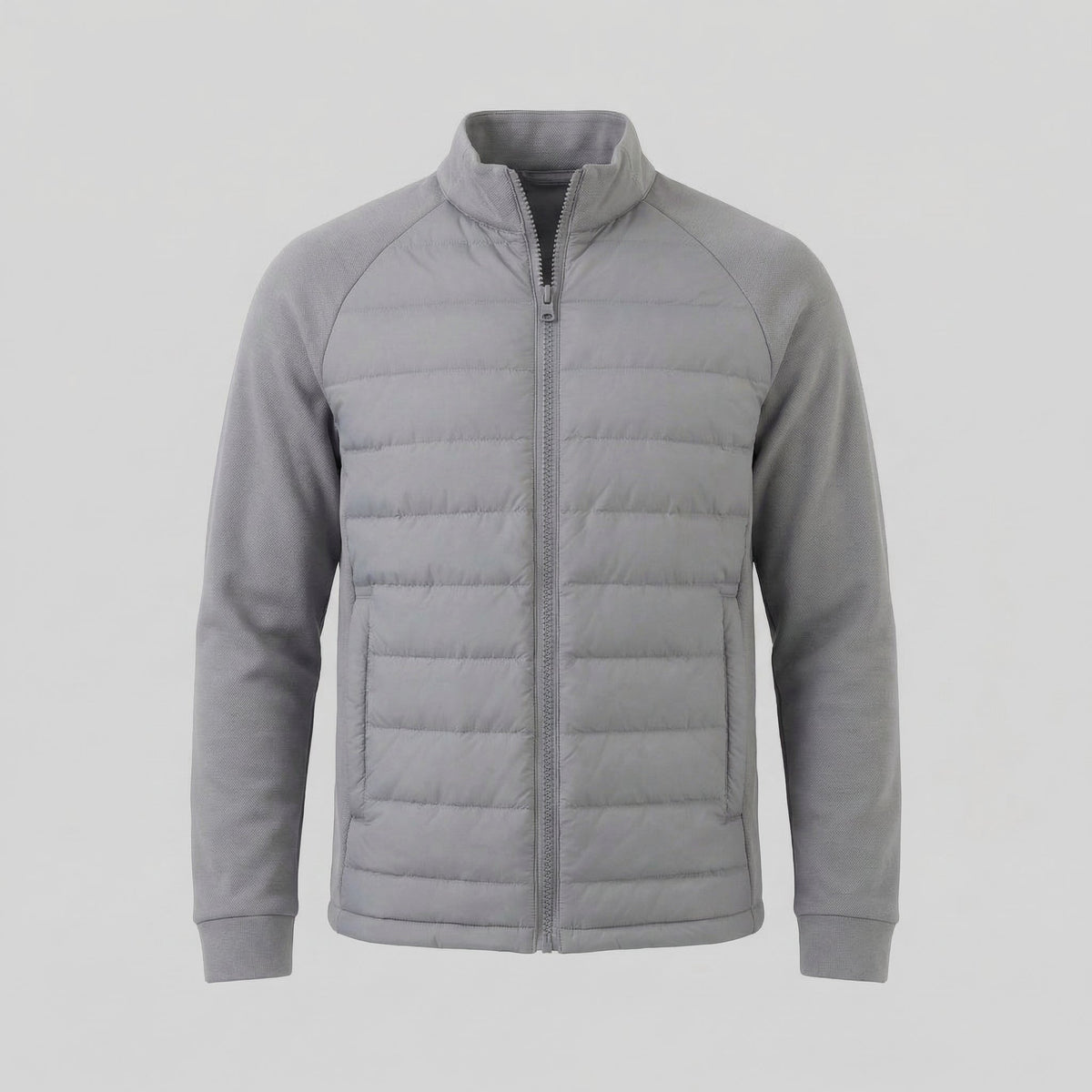 Settala Knit-Sleeve Quilted Jacket - Grey